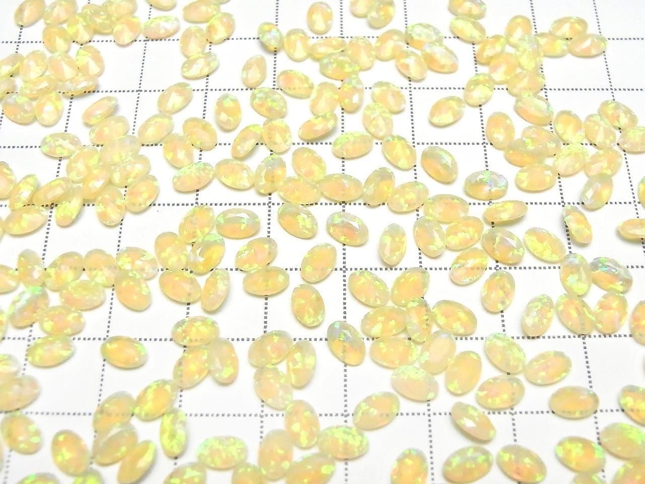 Kyoto Opal Loose Stone Oval Faceted 6x4mm [Light Yellow] 2pcs