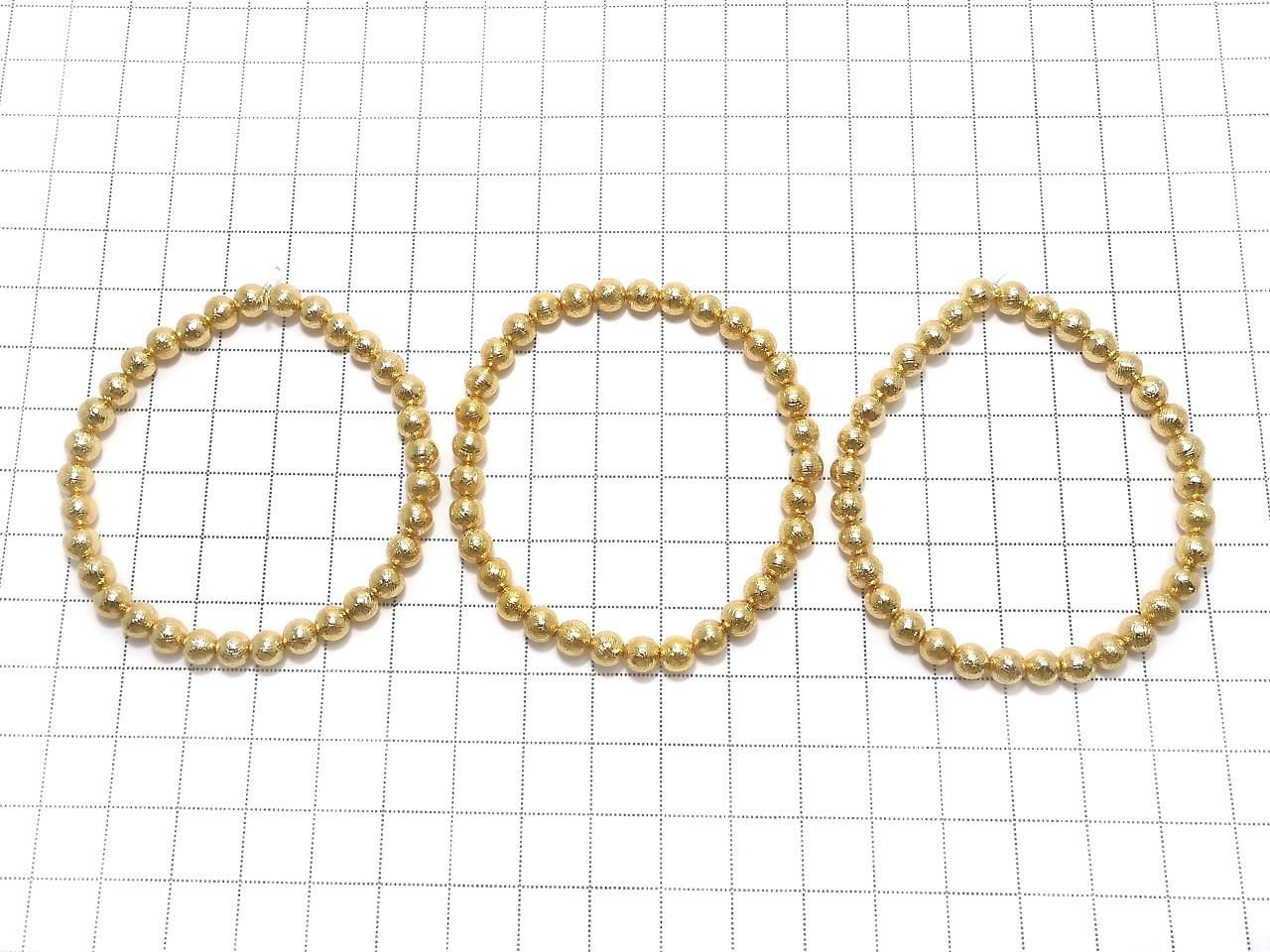 Meteorite (Muonionalusta) Round 5mm Yellow Gold 1strand beads Bracelet
