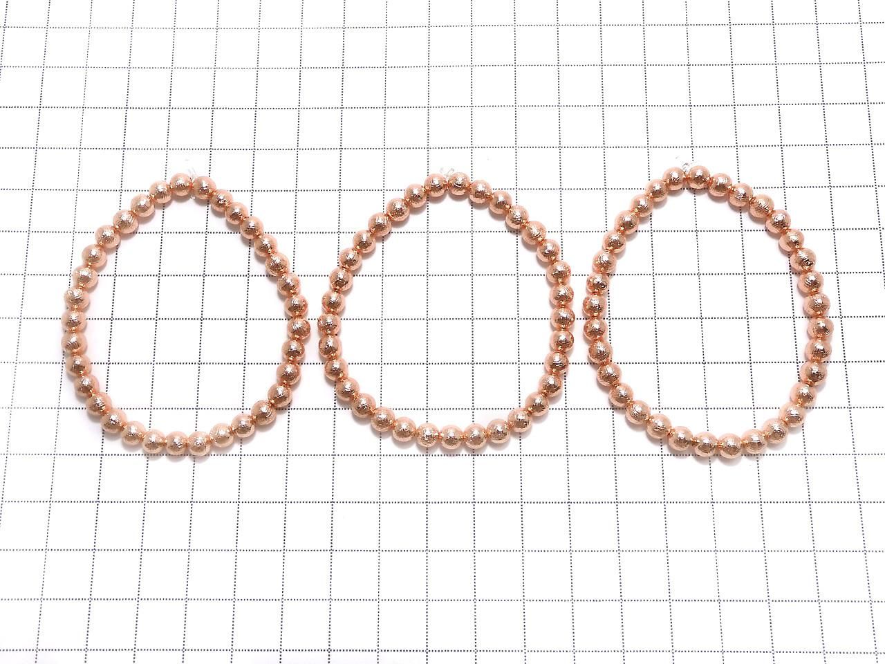 Meteorite (Muonionalusta) Round 5mm Pink Gold 1strand beads Bracelet