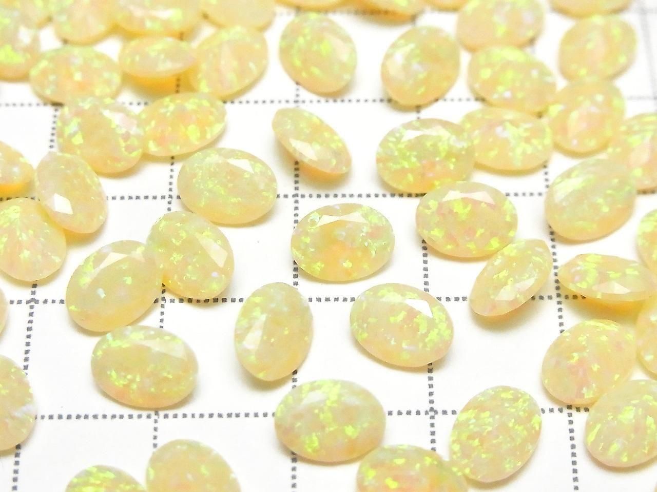 Kyoto Opal Loose Stone Oval Faceted 8x6mm [Light Yellow] 1pc
