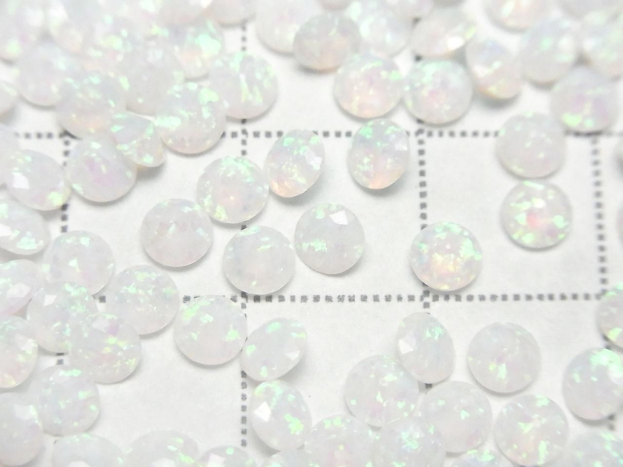 Kyoto Opal Loose Stone Round Faceted 4x4mm [White] 2pcs