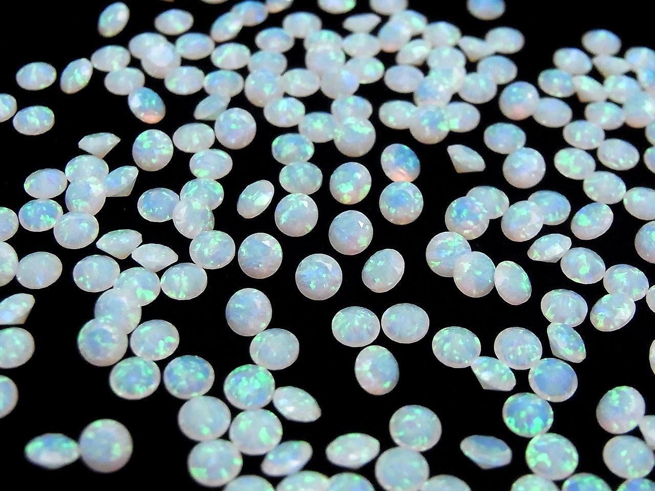 Kyoto Opal Loose Stone Round Faceted 4x4mm [White] 2pcs