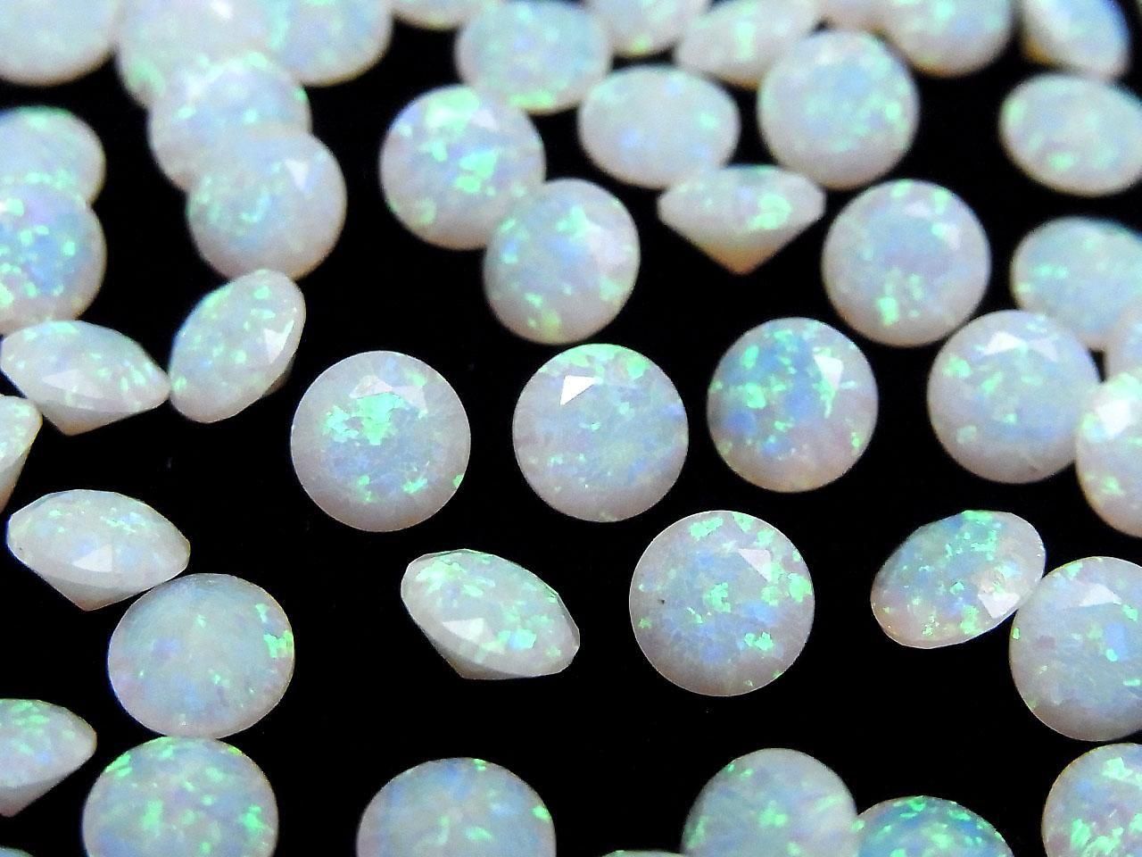 Kyoto Opal Loose Stone Round Faceted 6x6mm [White] 1pc