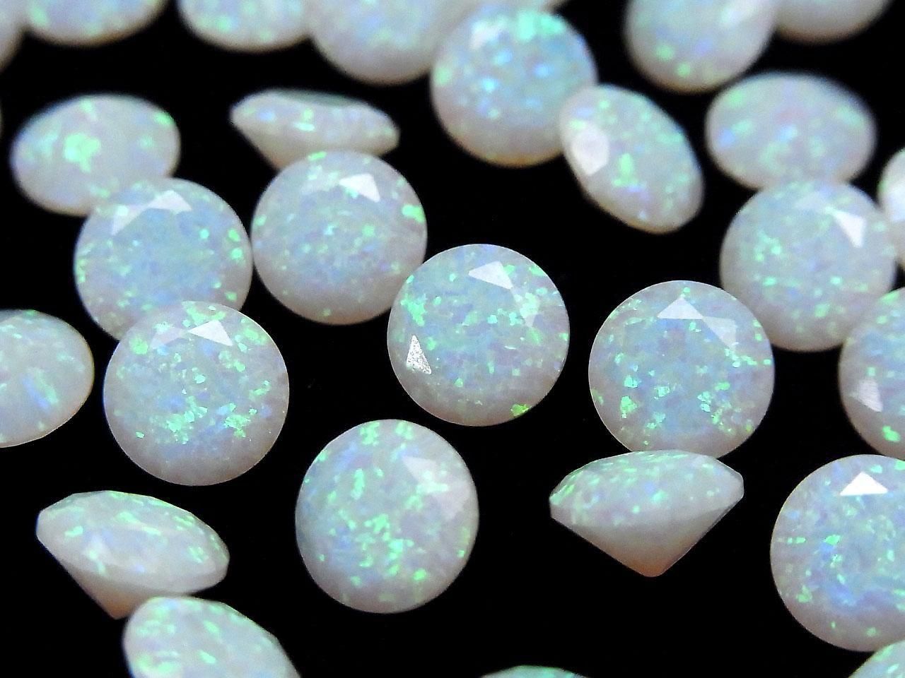 Kyoto Opal Loose Stone Round Faceted 8x8mm [White] 1pc