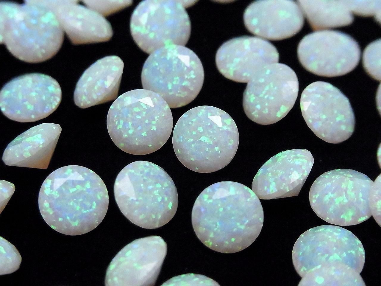 Kyoto Opal Loose Stone Round Faceted 8x8mm [White] 1pc