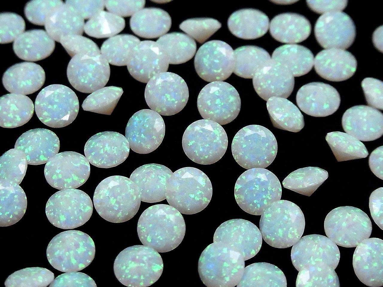 Kyoto Opal Loose Stone Round Faceted 8x8mm [White] 1pc