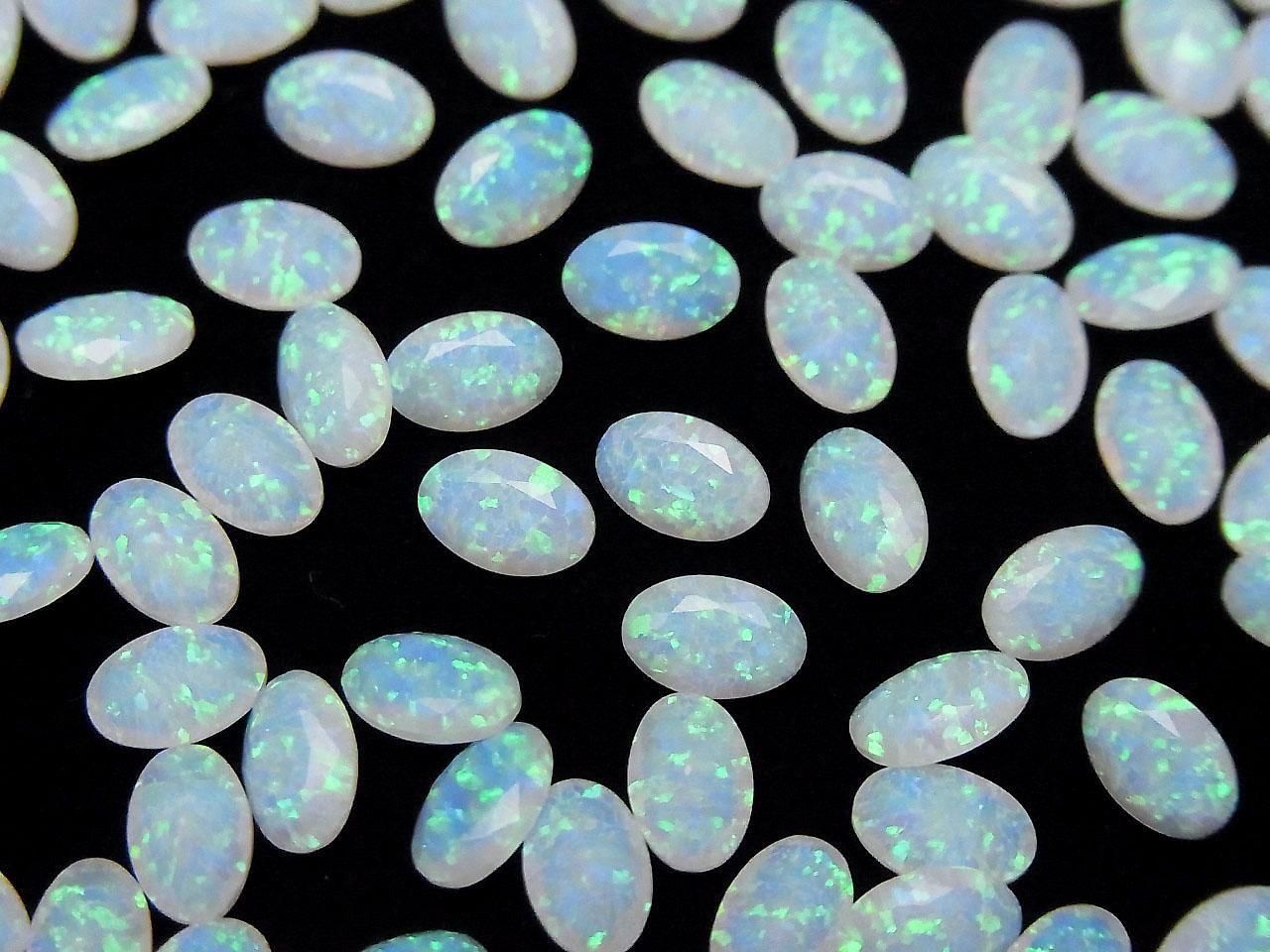 Kyoto Opal Loose Stone Oval Faceted 6x4mm [White] 2pcs