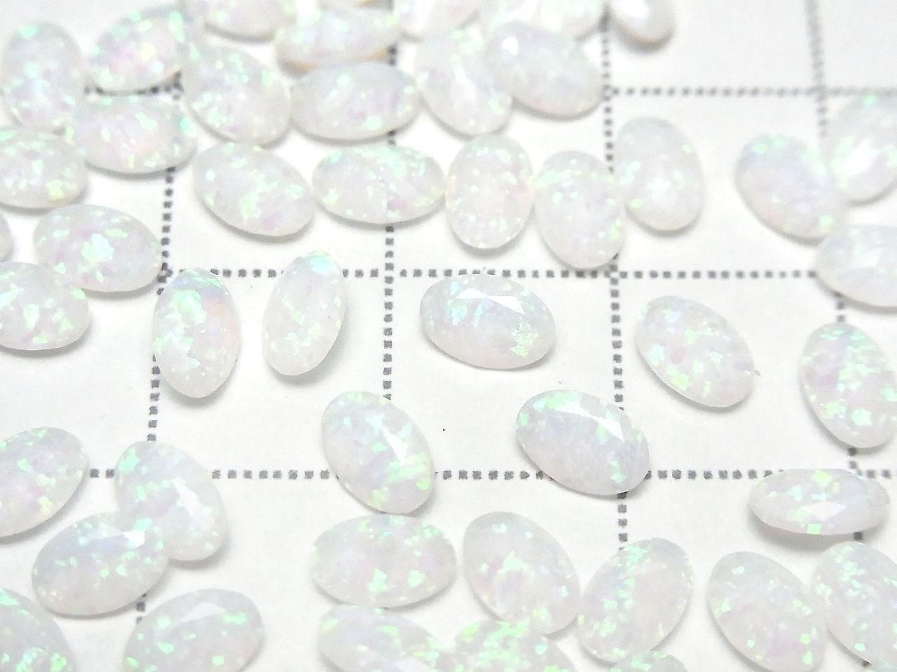 Kyoto Opal Loose Stone Oval Faceted 6x4mm [White] 2pcs