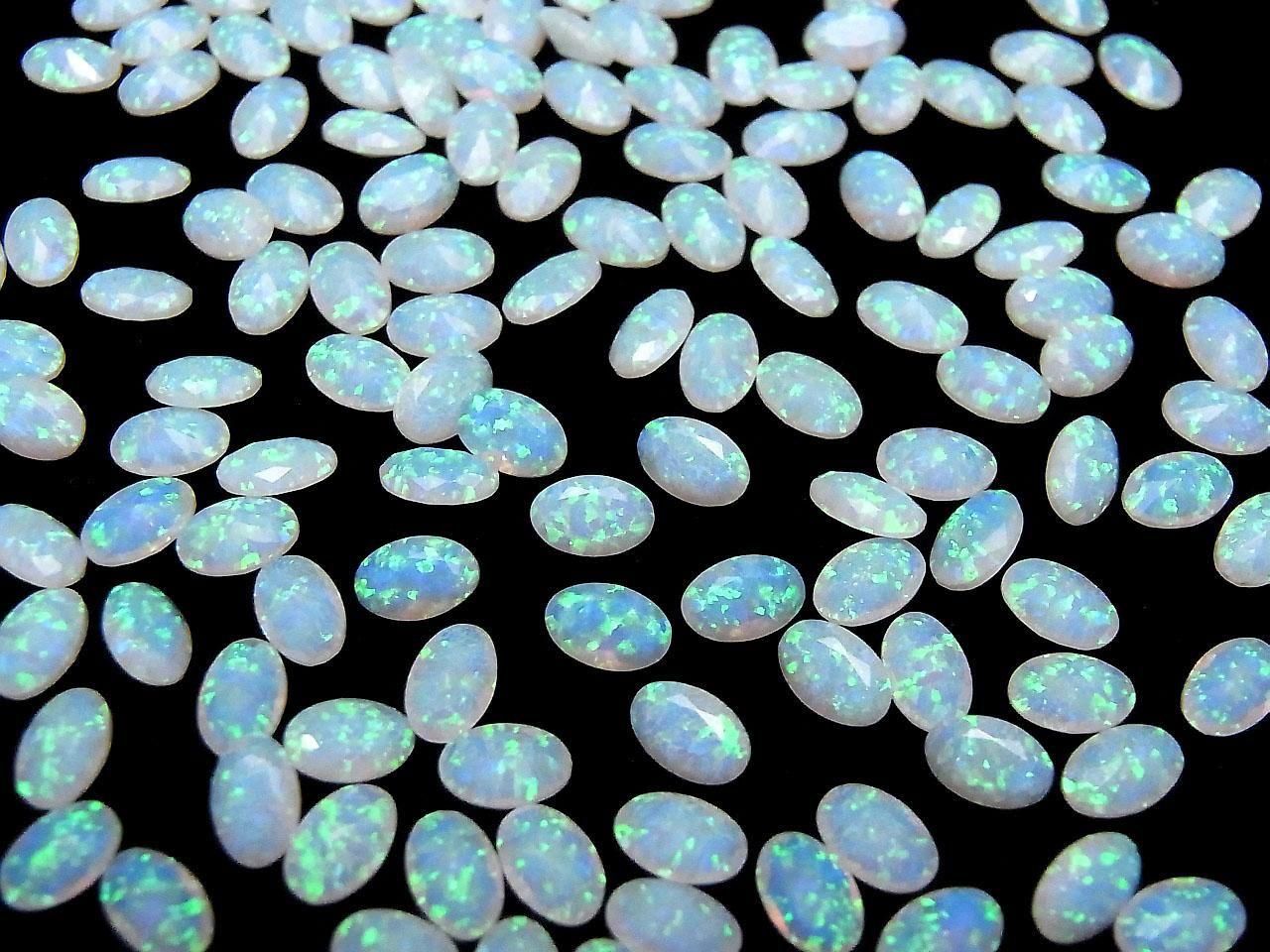Kyoto Opal Loose Stone Oval Faceted 6x4mm [White] 2pcs