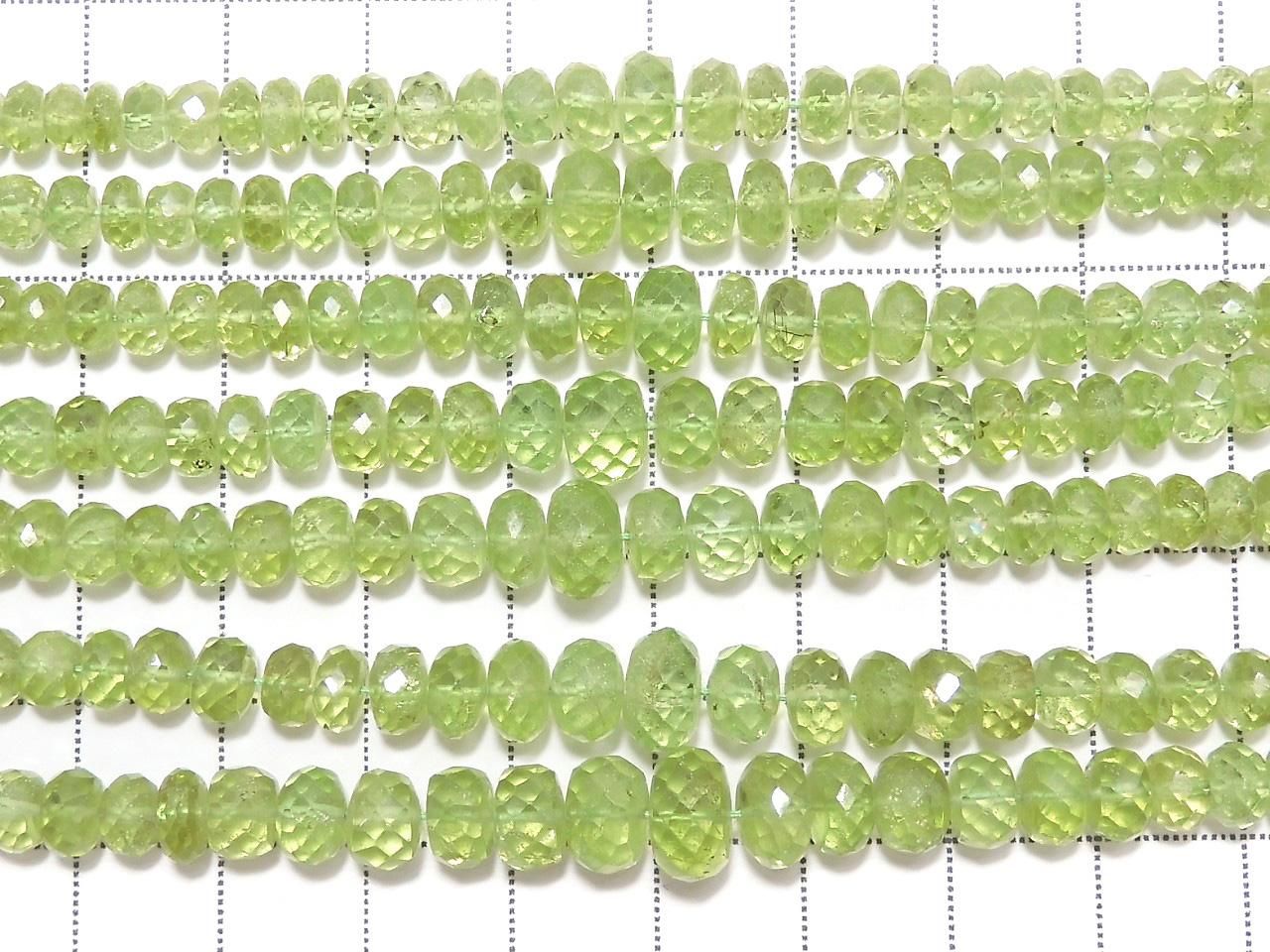 High Quality Peridot AAA Faceted Button Rondelle 7strands Set NO.1 [One of a kind]
