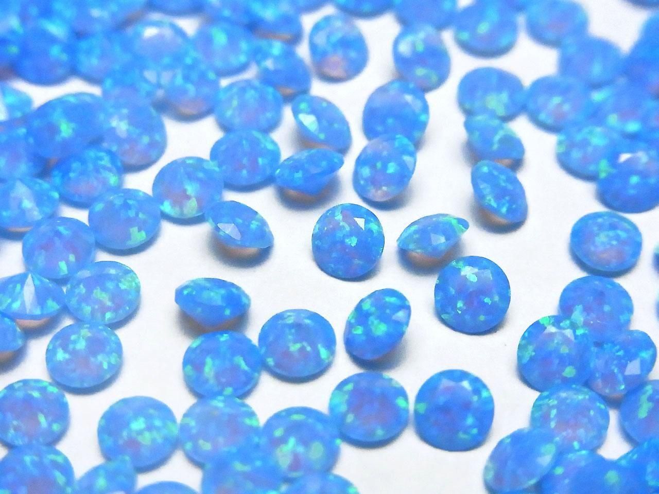 Kyoto Opal Loose Stone Round Faceted 4x4mm [Blue] 2pcs