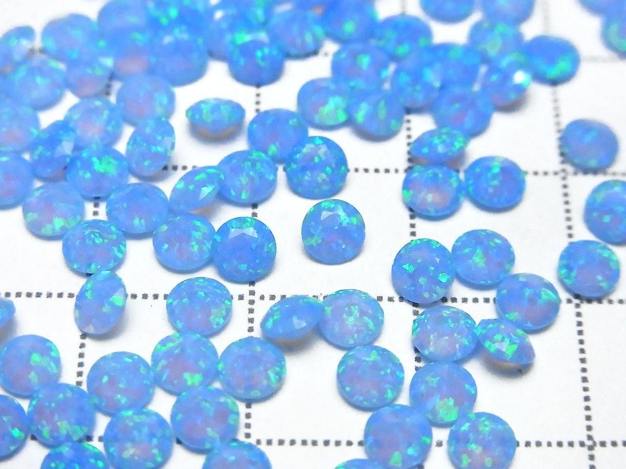 Kyoto Opal Loose Stone Round Faceted 4x4mm [Blue] 2pcs