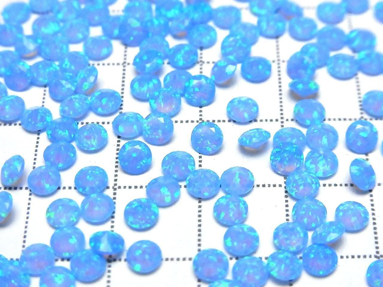 Kyoto Opal Loose Stone Round Faceted 4x4mm [Blue] 2pcs