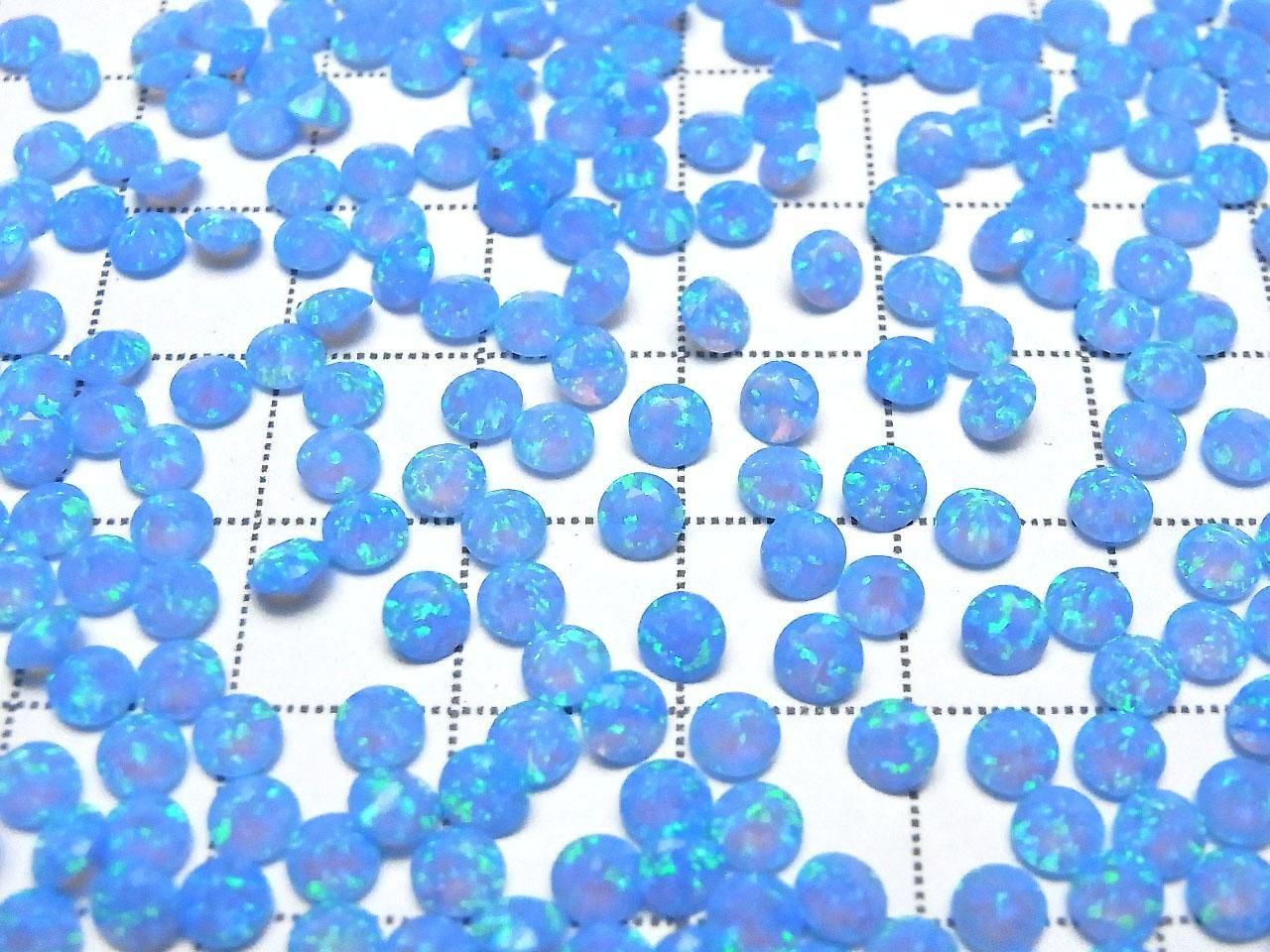 Kyoto Opal Loose Stone Round Faceted 4x4mm [Blue] 2pcs