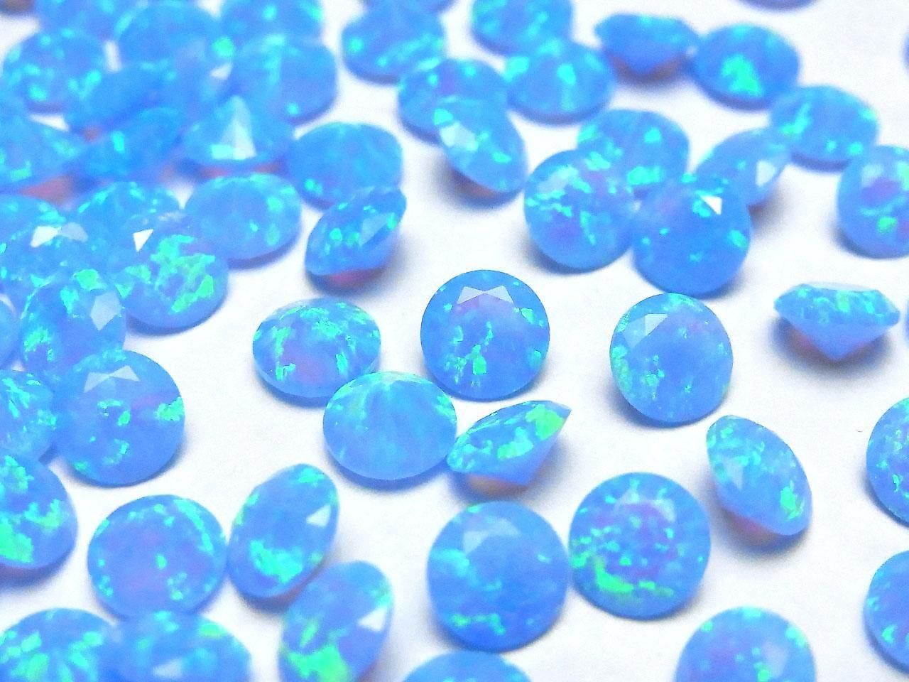 Kyoto Opal Loose Stone Round Faceted 6x6mm [Blue] 1pc