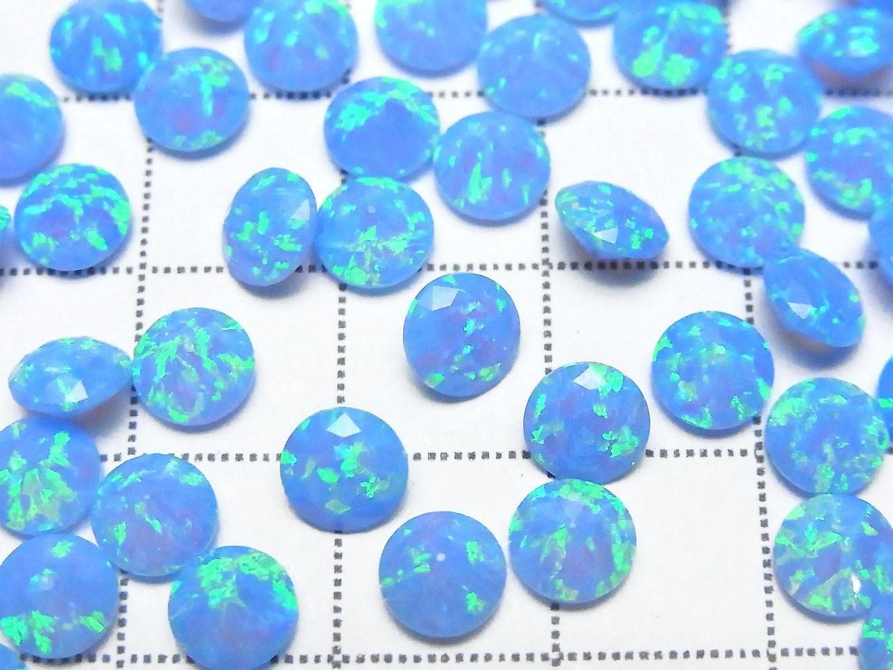 Kyoto Opal Loose Stone Round Faceted 6x6mm [Blue] 1pc