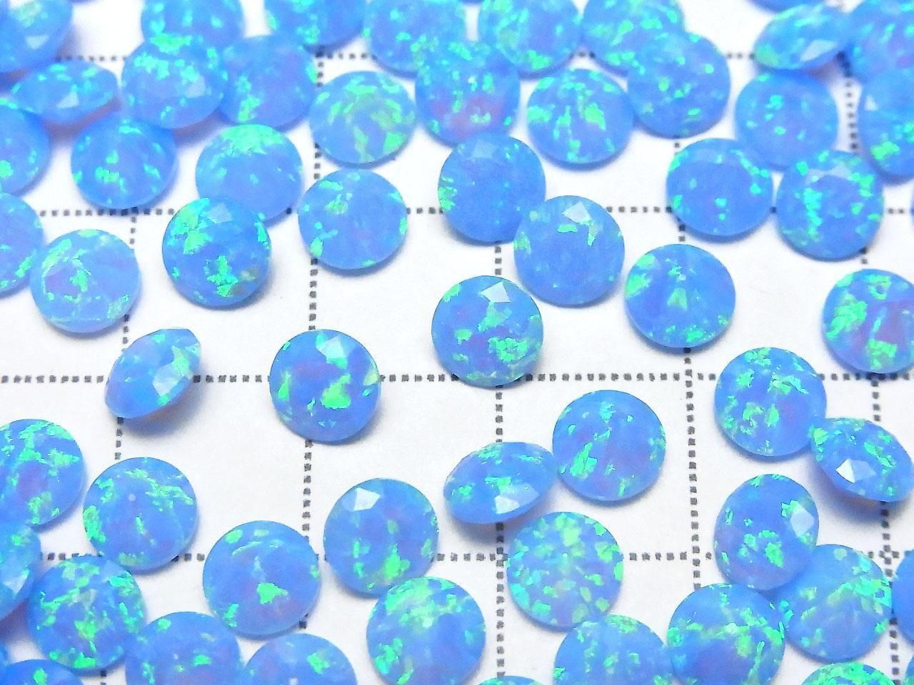 Kyoto Opal Loose Stone Round Faceted 6x6mm [Blue] 1pc