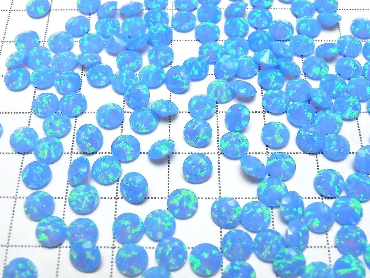 Kyoto Opal Loose Stone Round Faceted 6x6mm [Blue] 1pc
