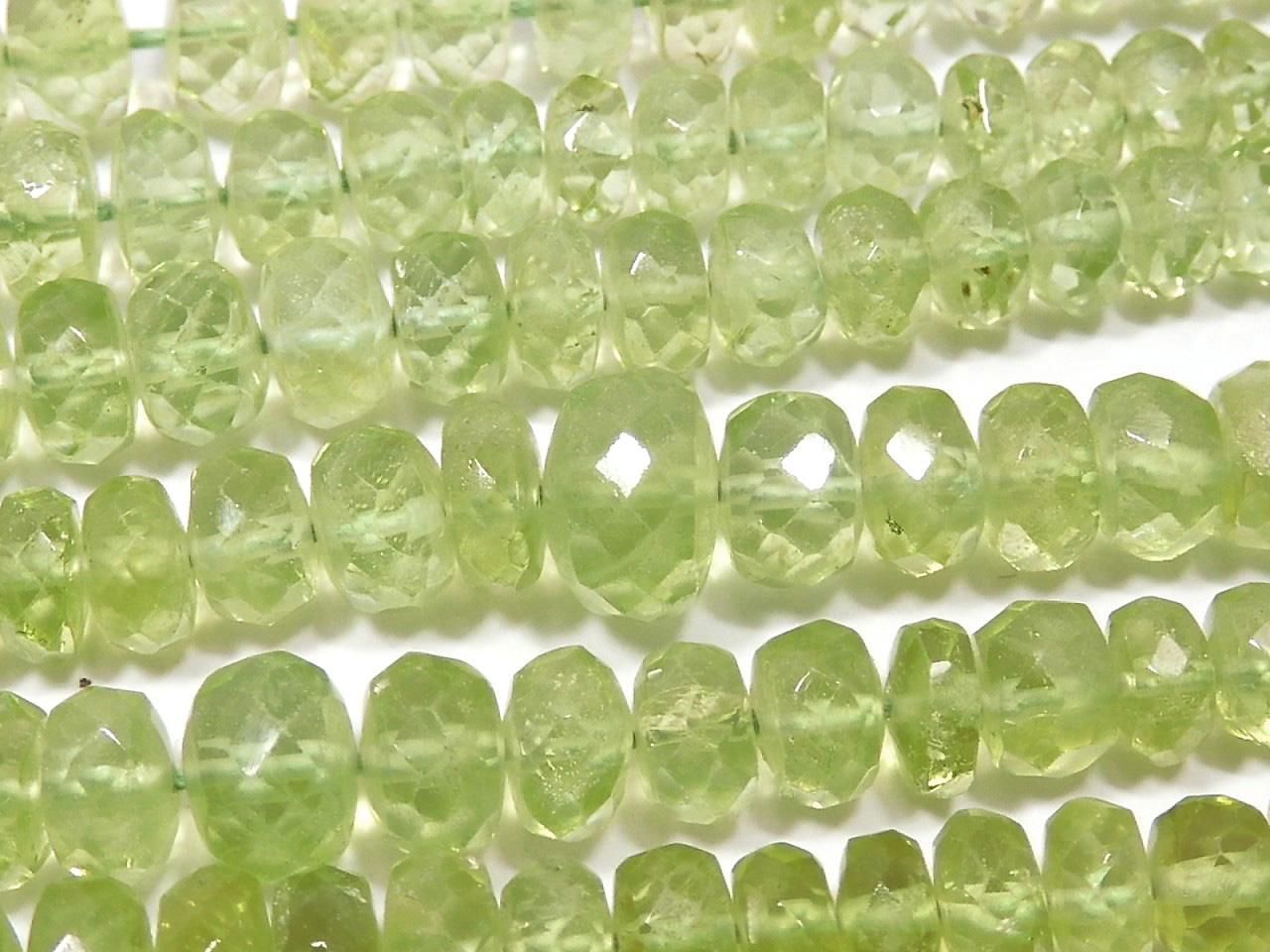 High Quality Peridot AAA Faceted Button Rondelle 8strands Set NO.2 [One of a kind]
