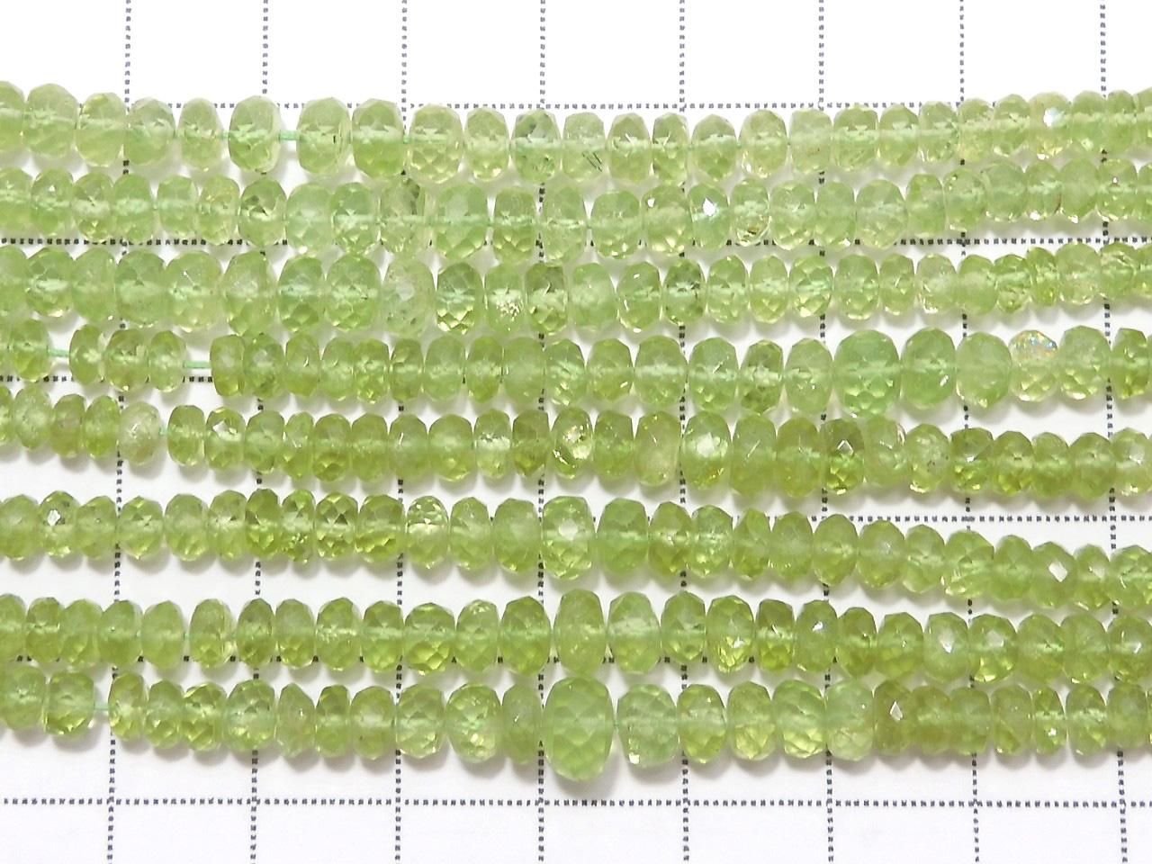 High Quality Peridot AAA Faceted Button Rondelle 8strands Set NO.2 [One of a kind]