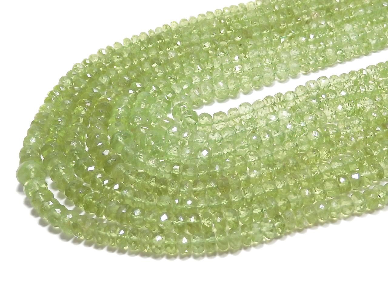 High Quality Peridot AAA Faceted Button Rondelle 8strands Set NO.2 [One of a kind]