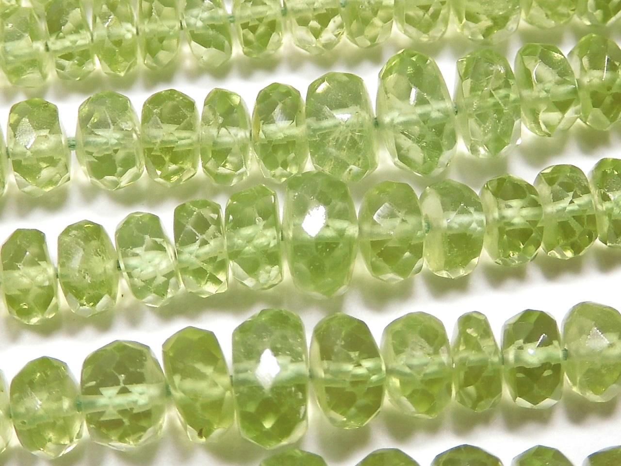 High Quality Peridot AAA Faceted Button Rondelle 8strands Set NO.3 [One of a kind]