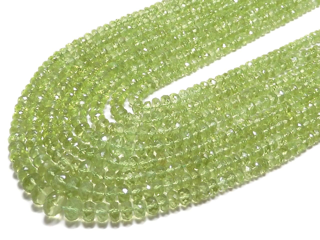 High Quality Peridot AAA Faceted Button Rondelle 8strands Set NO.3 [One of a kind]