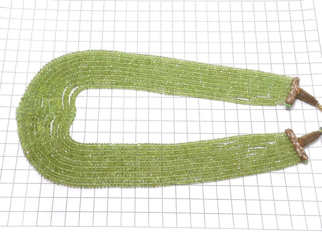 High Quality Peridot AAA Faceted Button Rondelle 8strands Set NO.3 [One of a kind]
