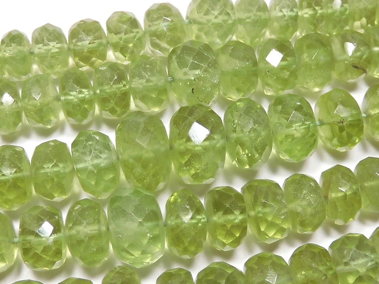High Quality Peridot AAA Faceted Button Rondelle 5strands Set NO.4 [One of a kind]