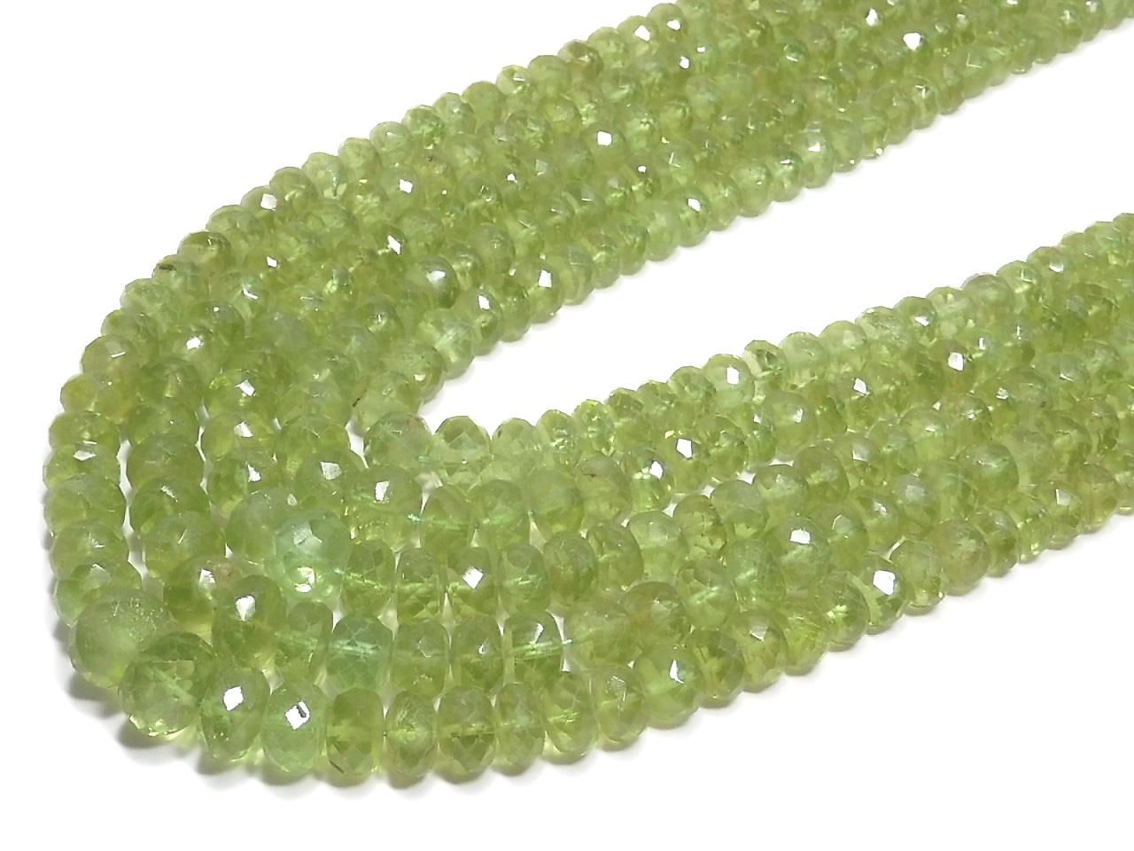 High Quality Peridot AAA Faceted Button Rondelle 5strands Set NO.4 [One of a kind]