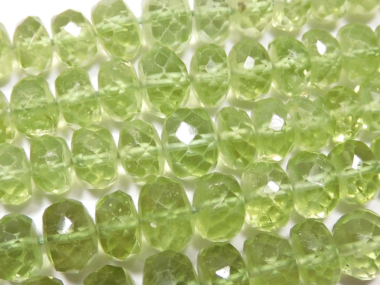 High Quality Peridot AAA Faceted Button Rondelle 5strands set NO.5 [One of a kind]