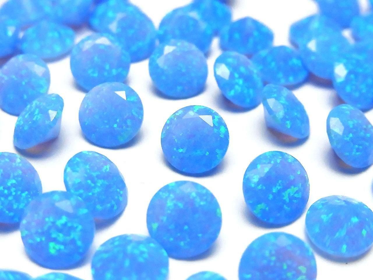 Kyoto Opal Loose Stone Round Faceted 8x8mm [Blue] 1pc