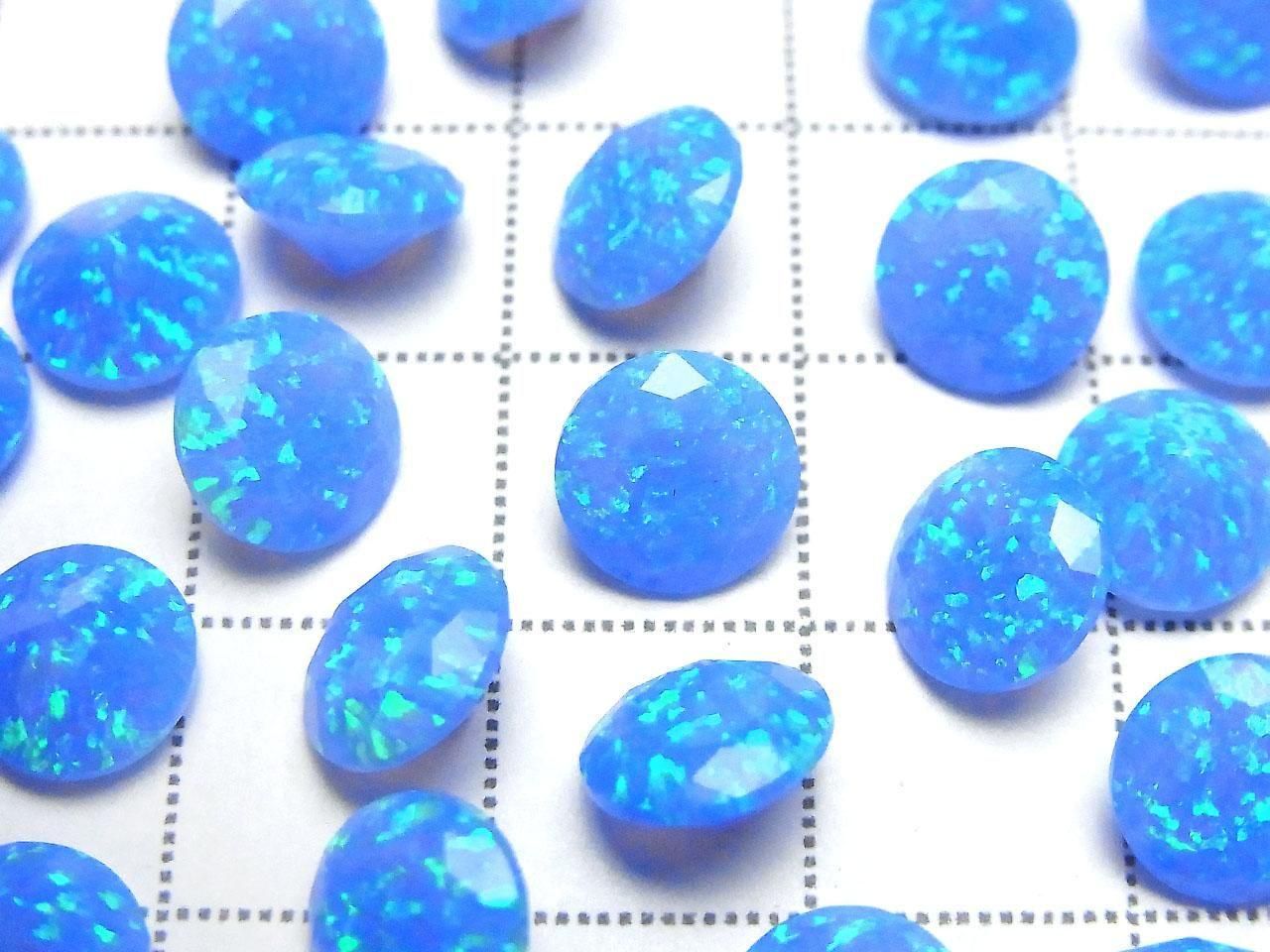Kyoto Opal Loose Stone Round Faceted 8x8mm [Blue] 1pc
