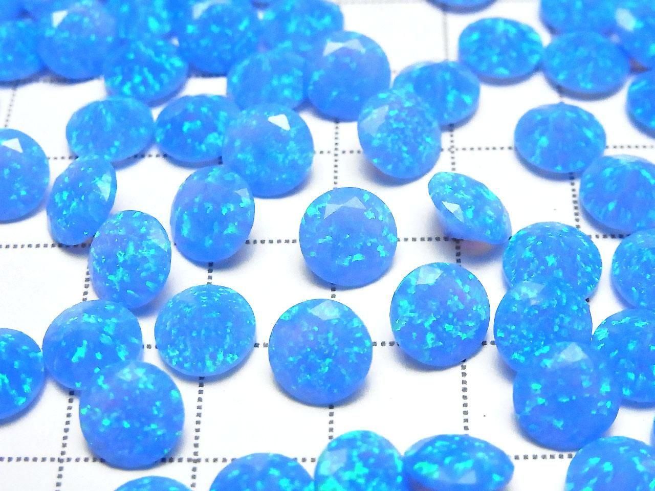 Kyoto Opal Loose Stone Round Faceted 8x8mm [Blue] 1pc