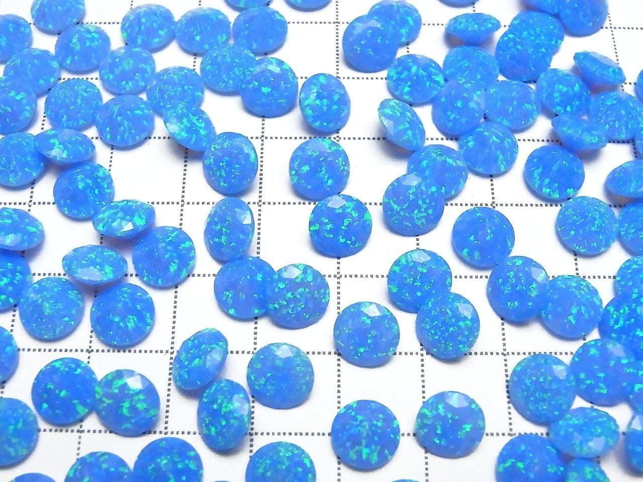 Kyoto Opal Loose Stone Round Faceted 8x8mm [Blue] 1pc
