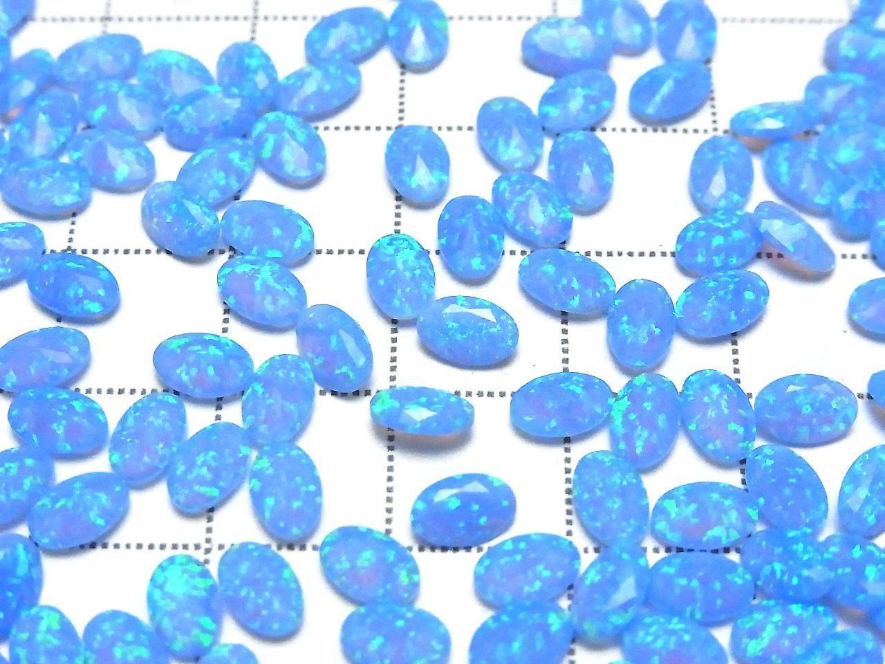 Kyoto Opal Loose Stone Oval Faceted 6x4mm [Blue] 2pcs