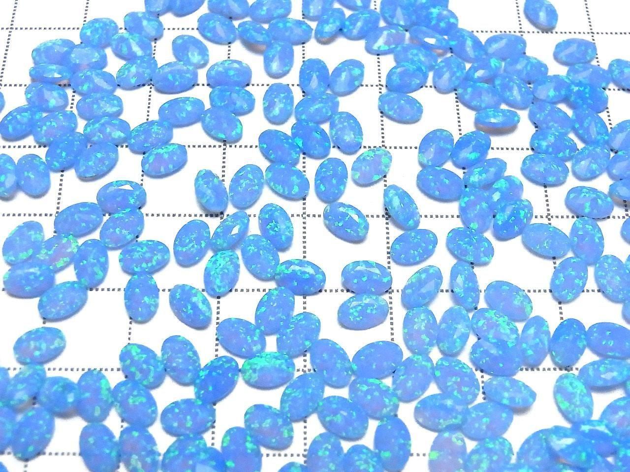 Kyoto Opal Loose Stone Oval Faceted 6x4mm [Blue] 2pcs