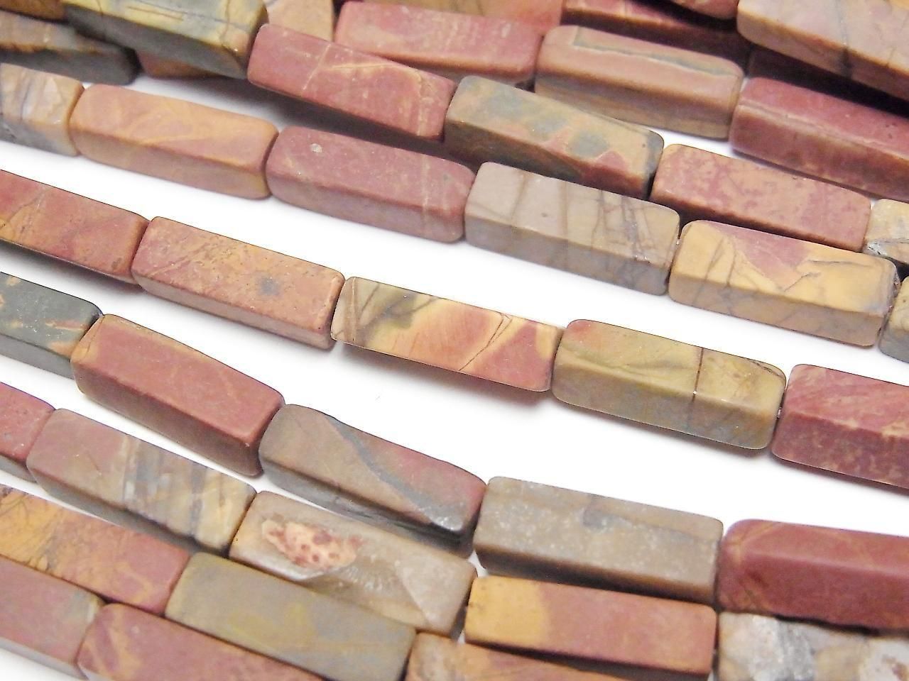 Frost Picasso Jasper 4-Faceted Faceted Tube 13x4x4mm 1strand beads (approx. 15inch/38cm)