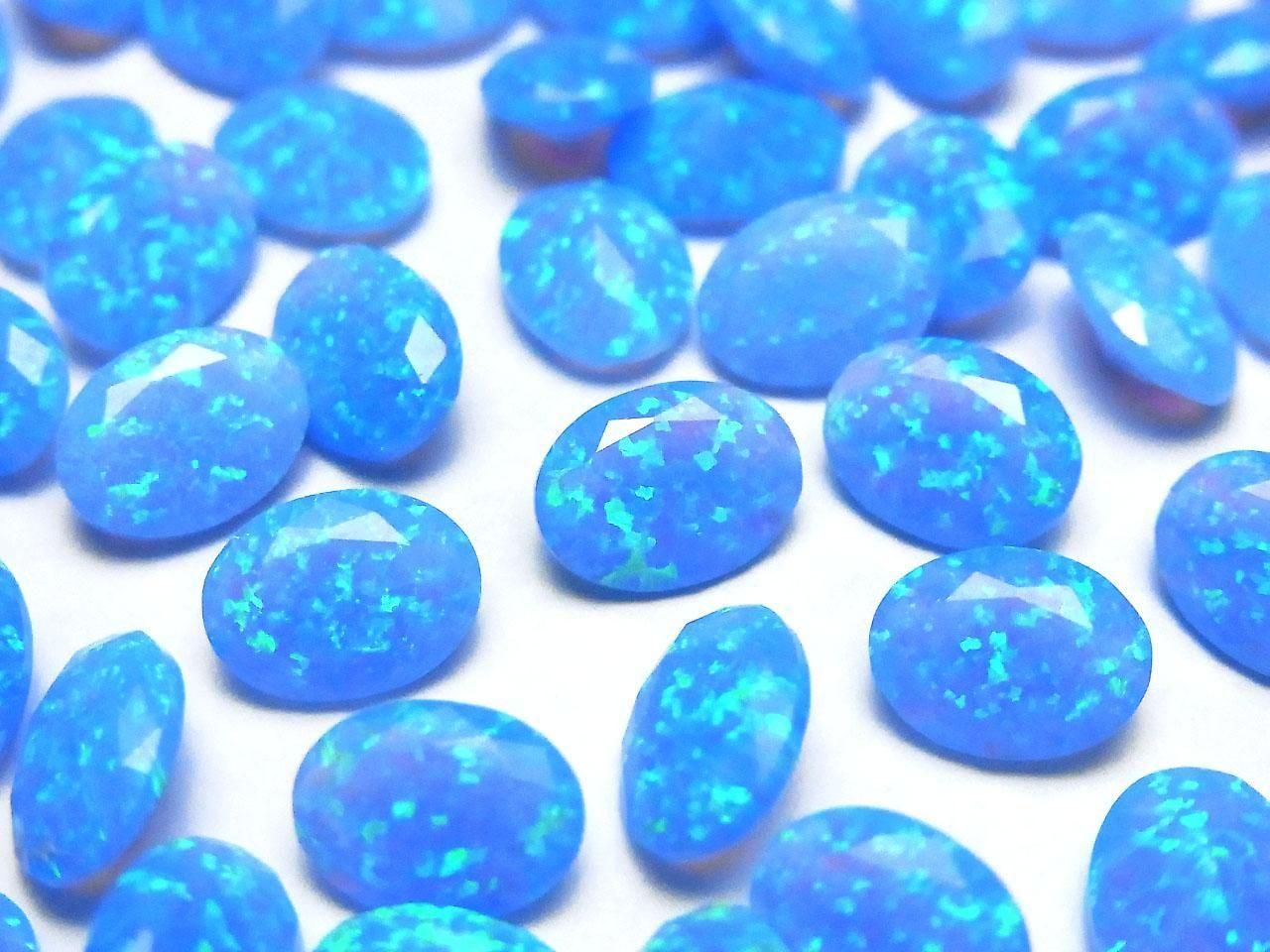 Kyoto Opal Loose Stone Oval Faceted 8x6mm [Blue] 1pc