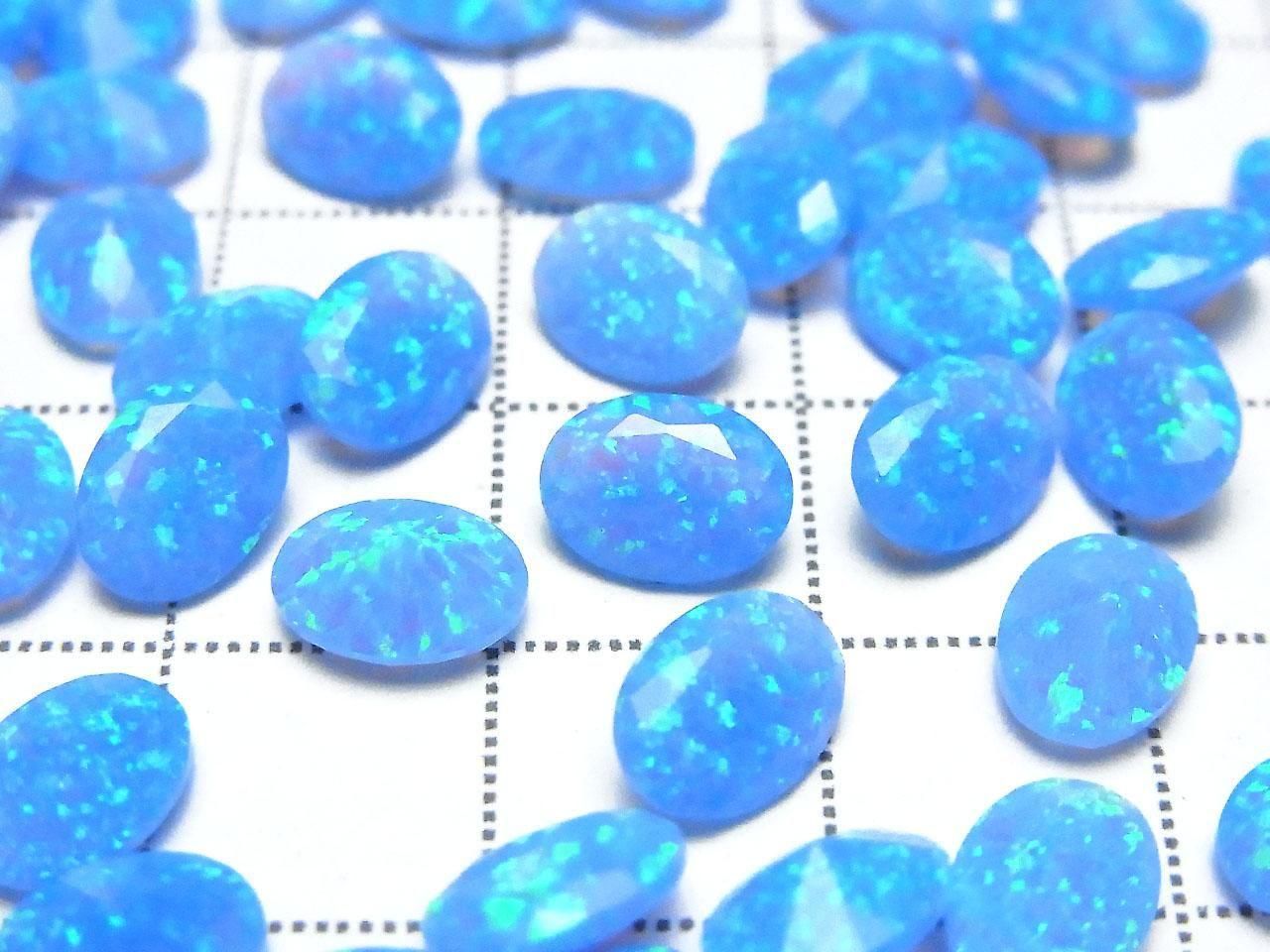 Kyoto Opal Loose Stone Oval Faceted 8x6mm [Blue] 1pc