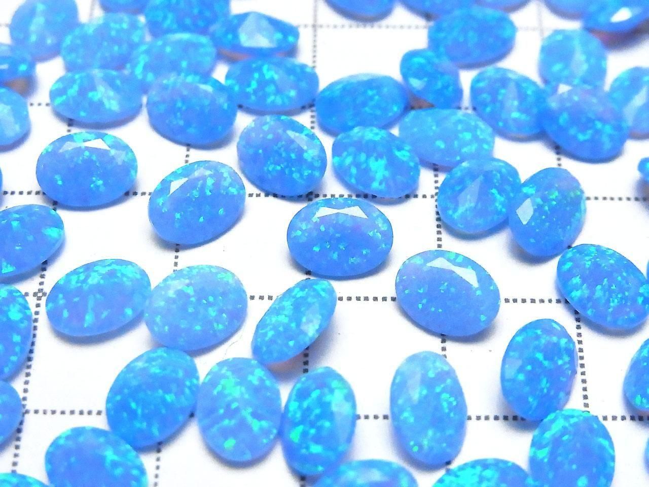 Kyoto Opal Loose Stone Oval Faceted 8x6mm [Blue] 1pc
