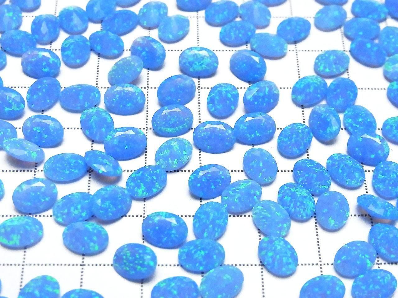 Kyoto Opal Loose Stone Oval Faceted 8x6mm [Blue] 1pc