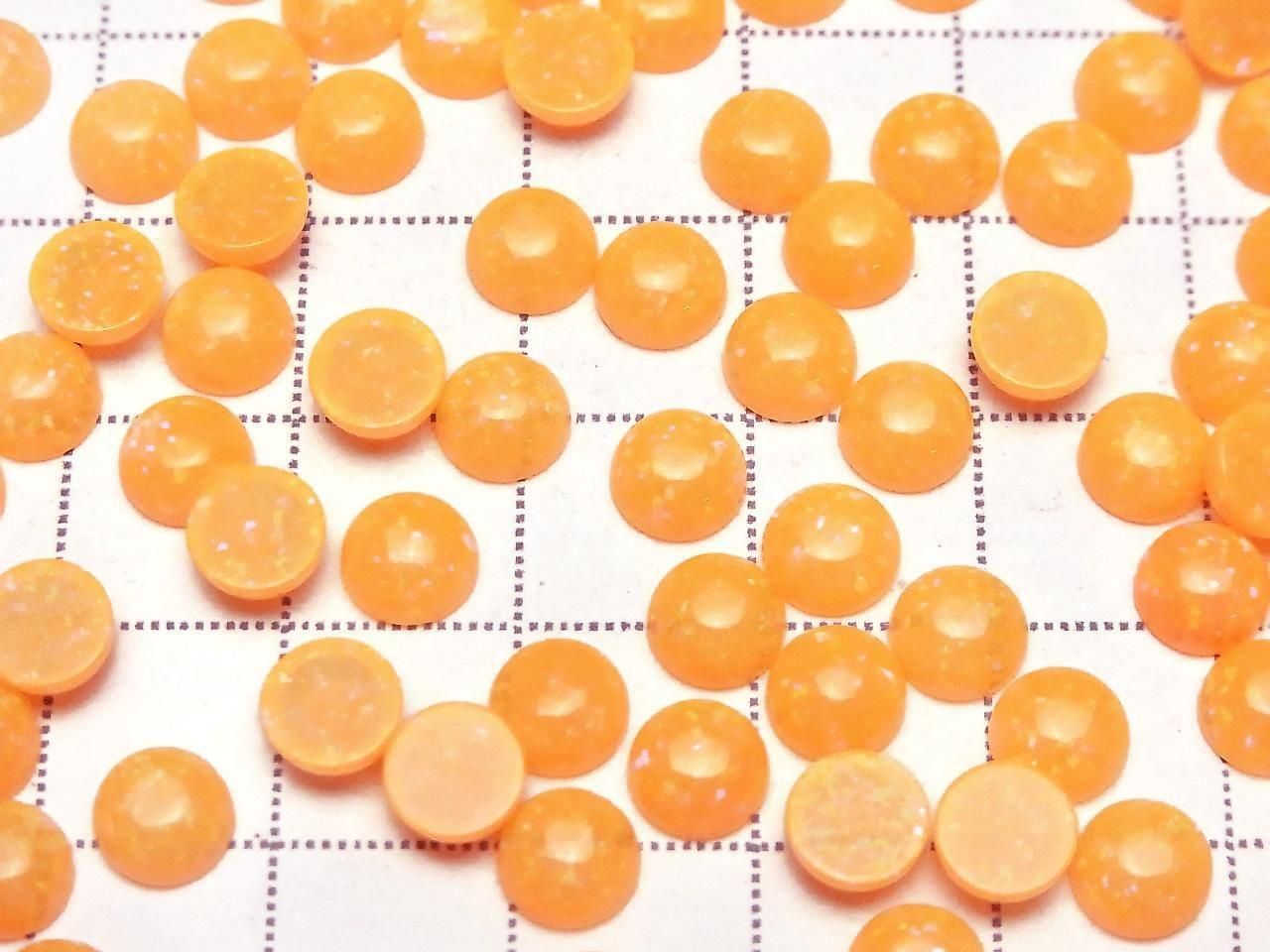 Kyoto Opal Round Cabochon 6x6mm [Orange] 3pcs