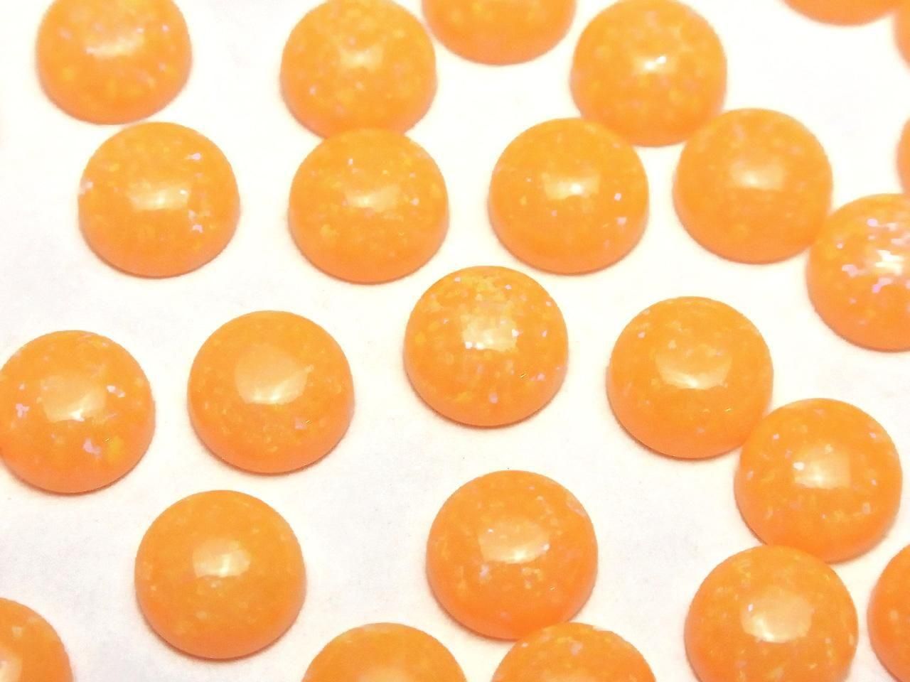 Kyoto Opal Round Cabochon 8x8mm [Orange] 2pcs