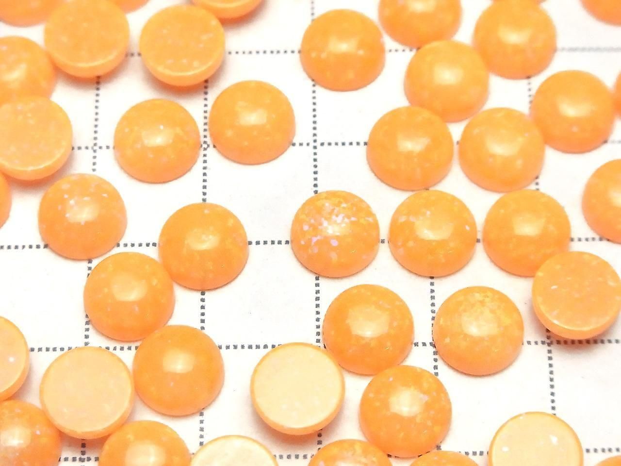 Kyoto Opal Round Cabochon 8x8mm [Orange] 2pcs