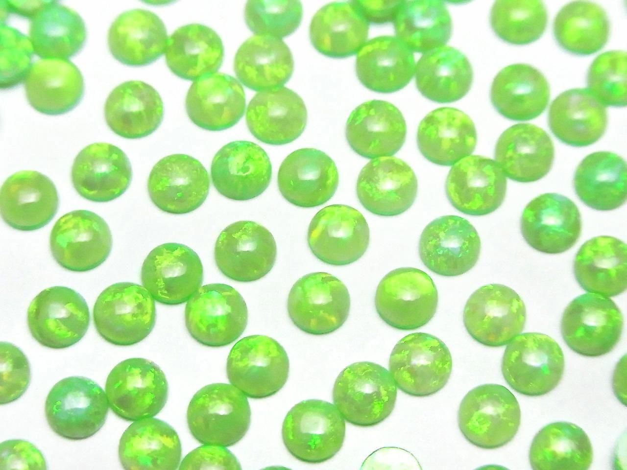 Kyoto Opal Round Cabochon 4x4mm [Green] 5pcs