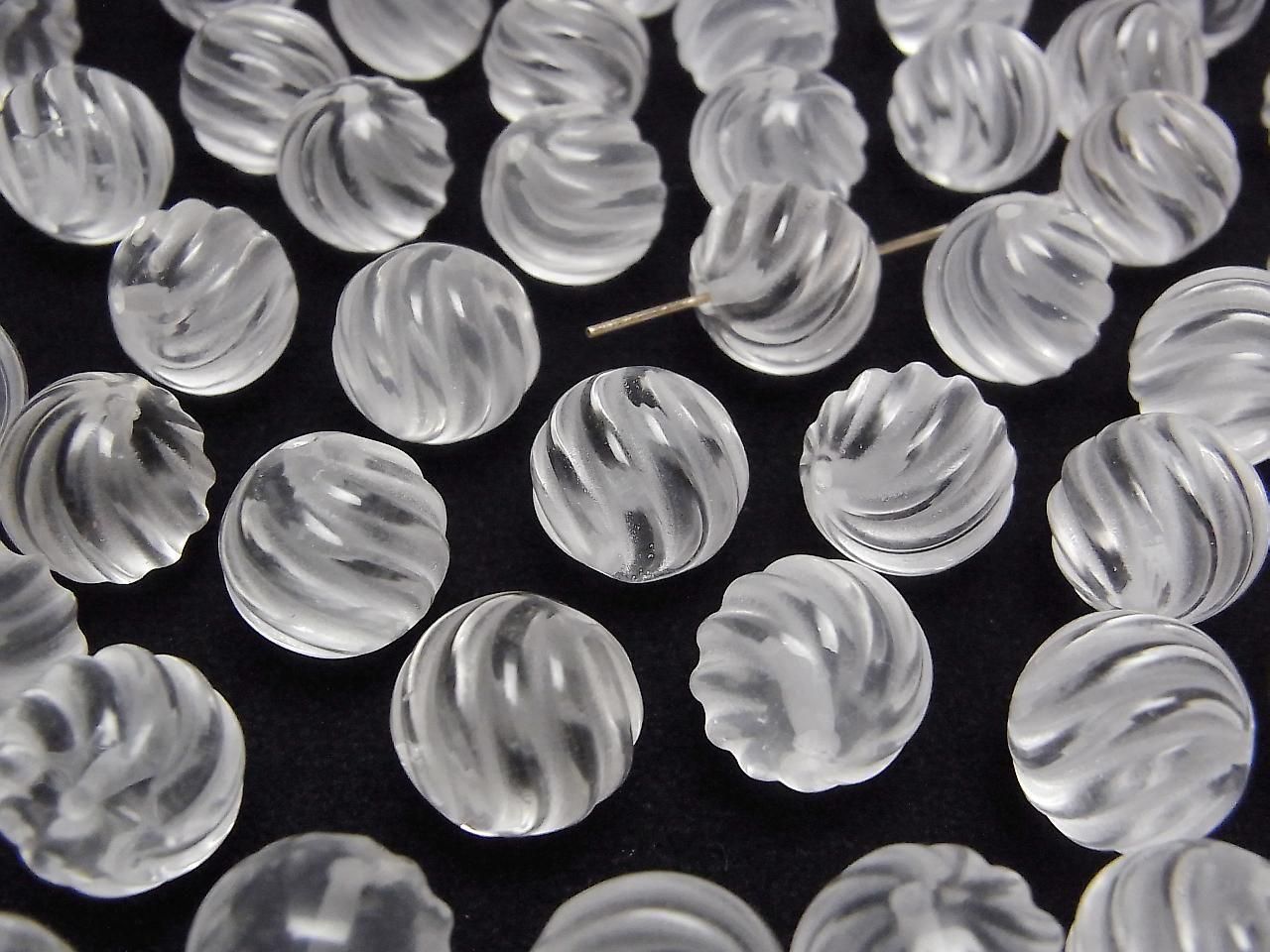 Crystal AAA- Round 12mm S-line Twist [Drilled Hole] 2pcs