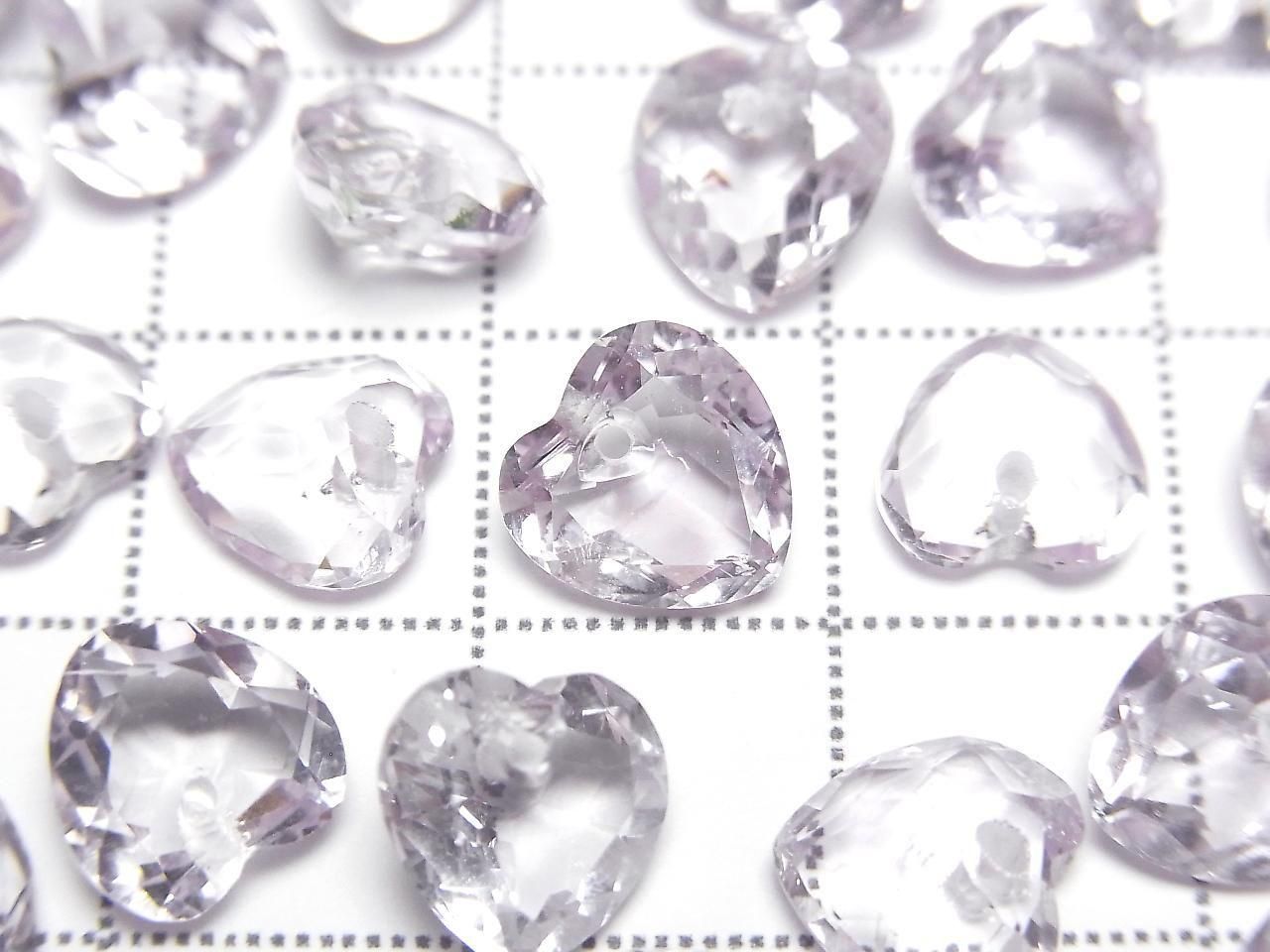 High Quality Rose Amethyst AAA Heart Cut [Top Hole] 8x8mm 3pcs