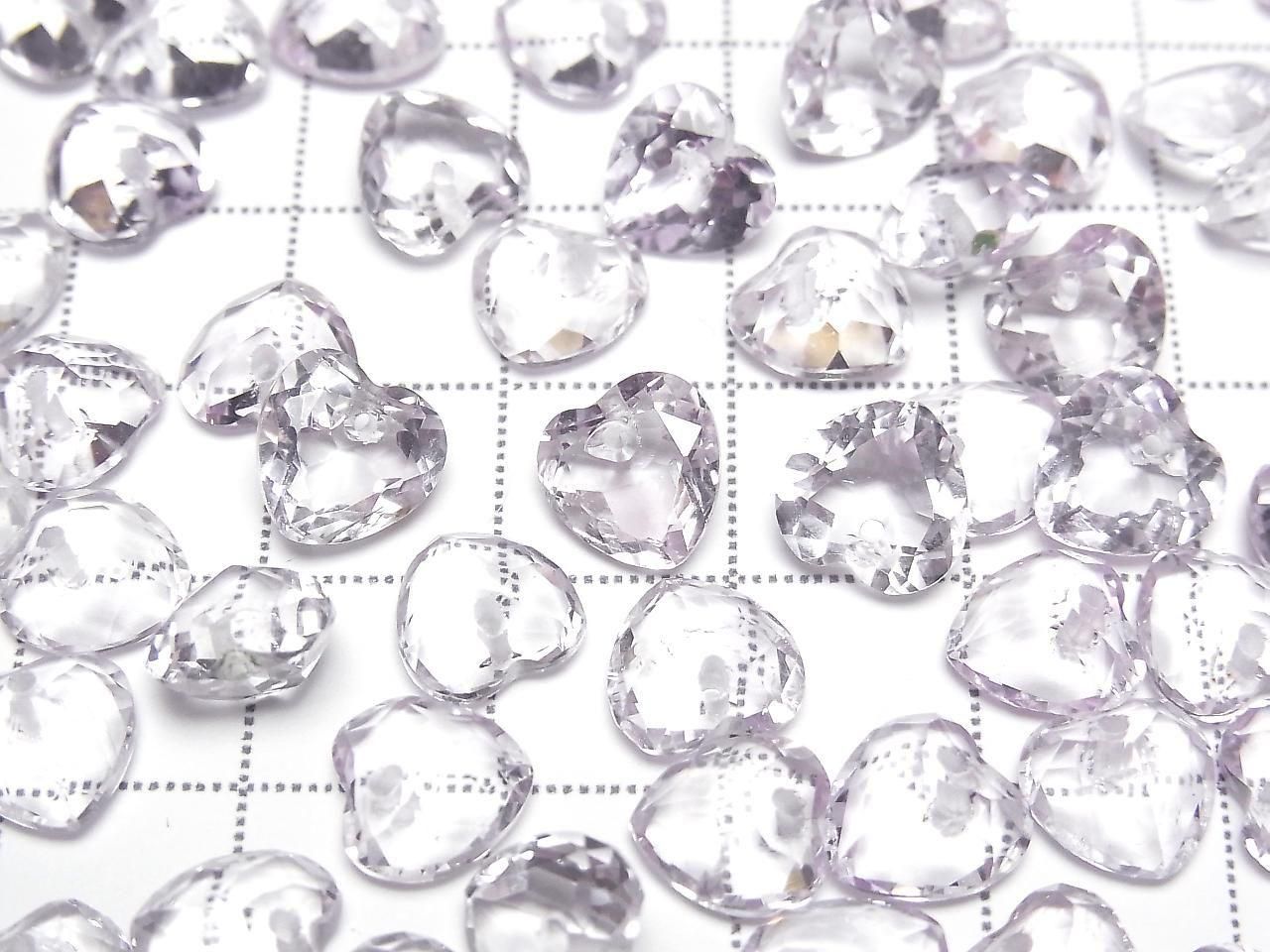 High Quality Rose Amethyst AAA Heart Cut [Top Hole] 8x8mm 3pcs