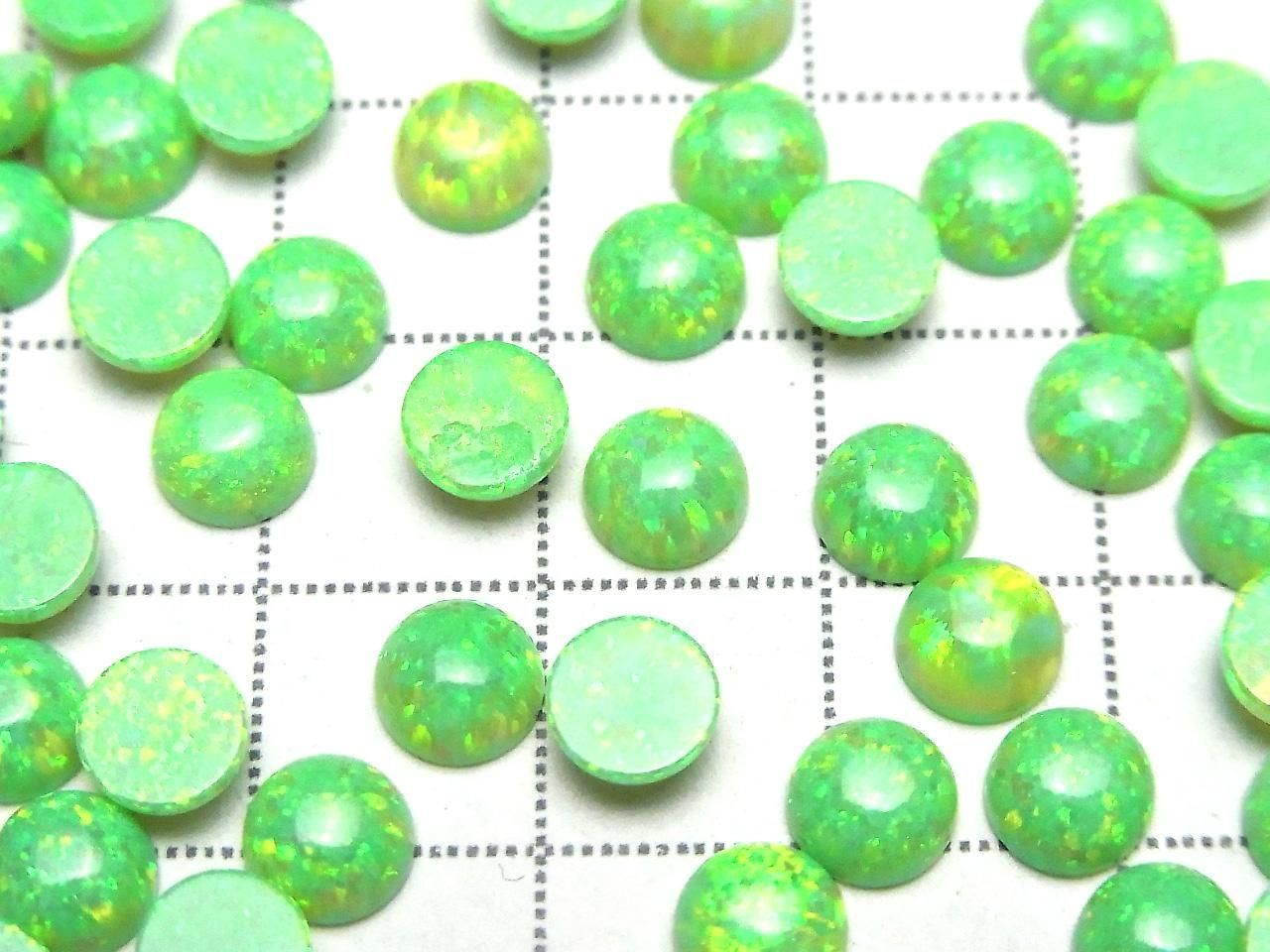 Kyoto Opal Round Cabochon 6x6mm [Green] 3pcs